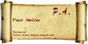 Paur Amina névjegykártya